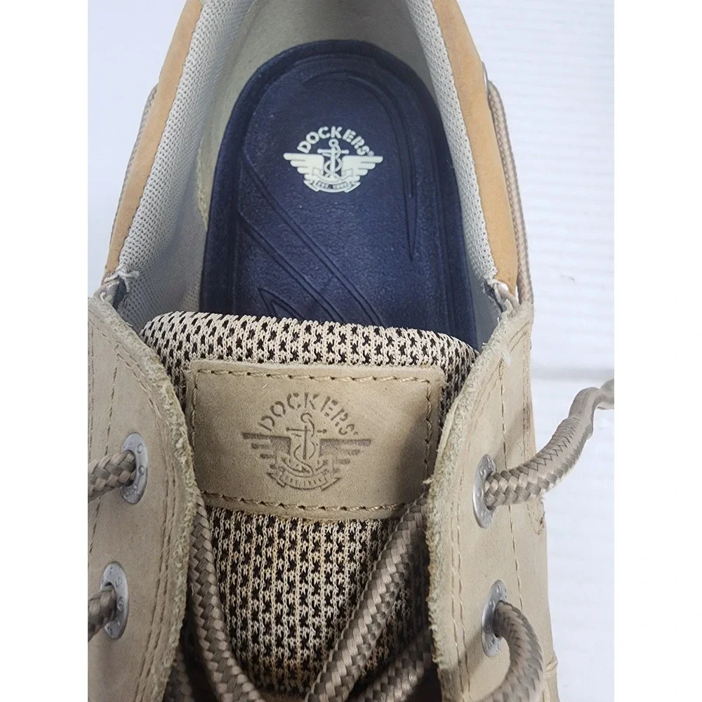 Dockers Mens Tan Leather‎ Mesh Beacon Boat Shoes Loafers Classic Size 14M NEW